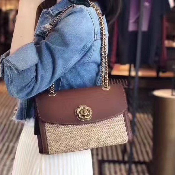 coach parker in colorblock straw/1941 saddle/brass - Picture 4 of 6